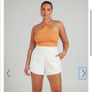 SHOWPO GRAZIELLA RING HALTER NECK TOP IN SHERBET